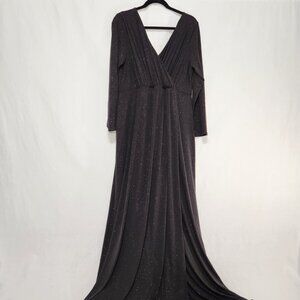 TIFFANY ROSE Maternity Isabella Glitter Black Surplice Dress Size 5 USA 12/14.